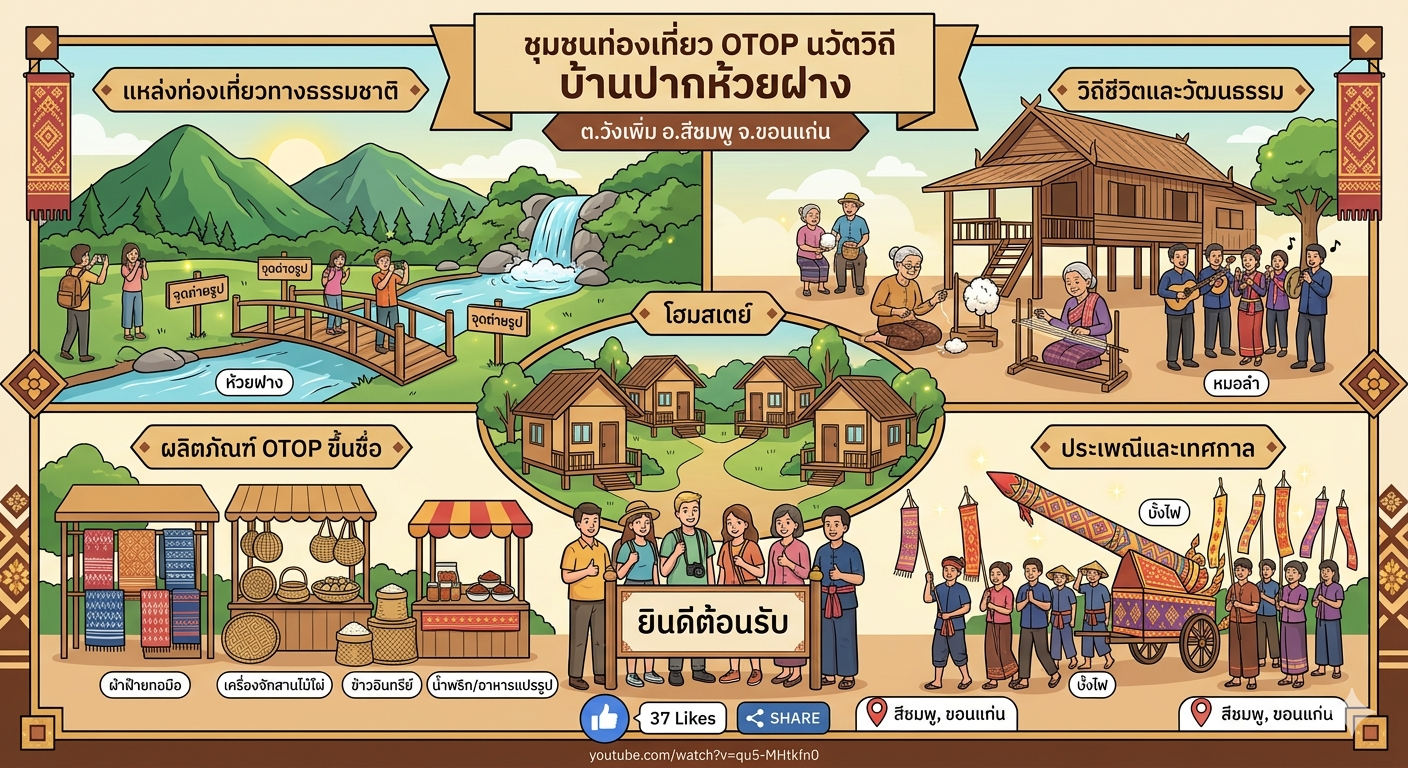 🌺พช.สีชมพู : ชวนเที่ยววิถีไทยสุดฟินที่... บ้านปากห้วยฝาง ต.วังเพิ่ม อ.สีชมพู จ.ขอนแก่น 